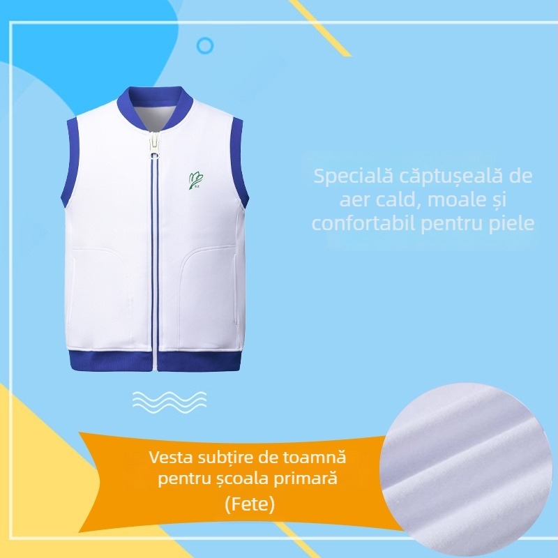Pinocchio set școlar unisex: vestă tricotată cu pulover, două piese (sus + jos), polyester 30-50%, țesătură sintetică tratată moale, rezistent la vânt și cald
