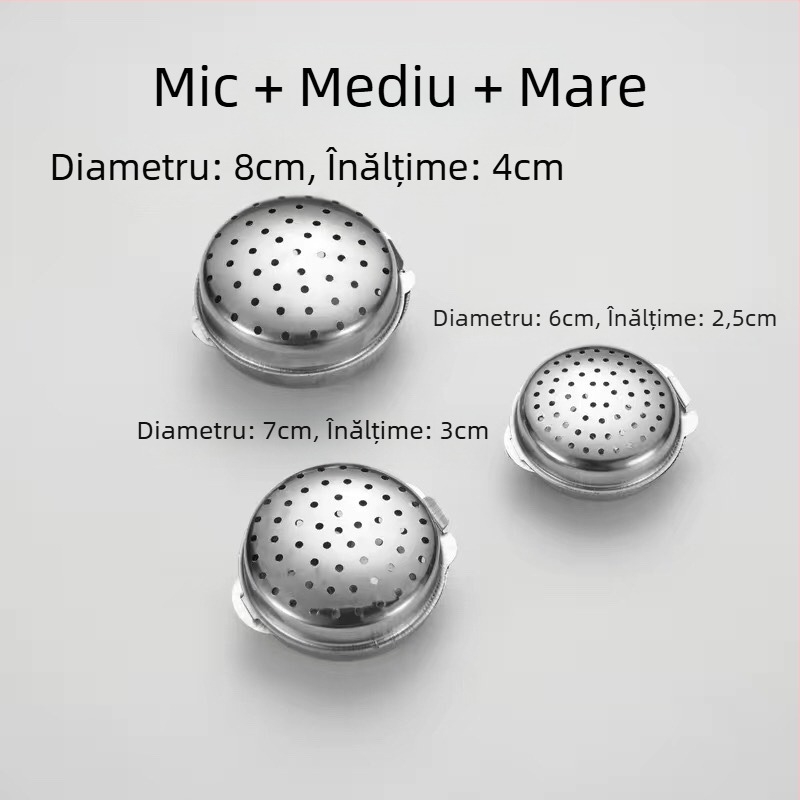 Cutie pentru condimente din oțel inoxidabil 304, cu bile de condimente și borcan pentru condimente solide