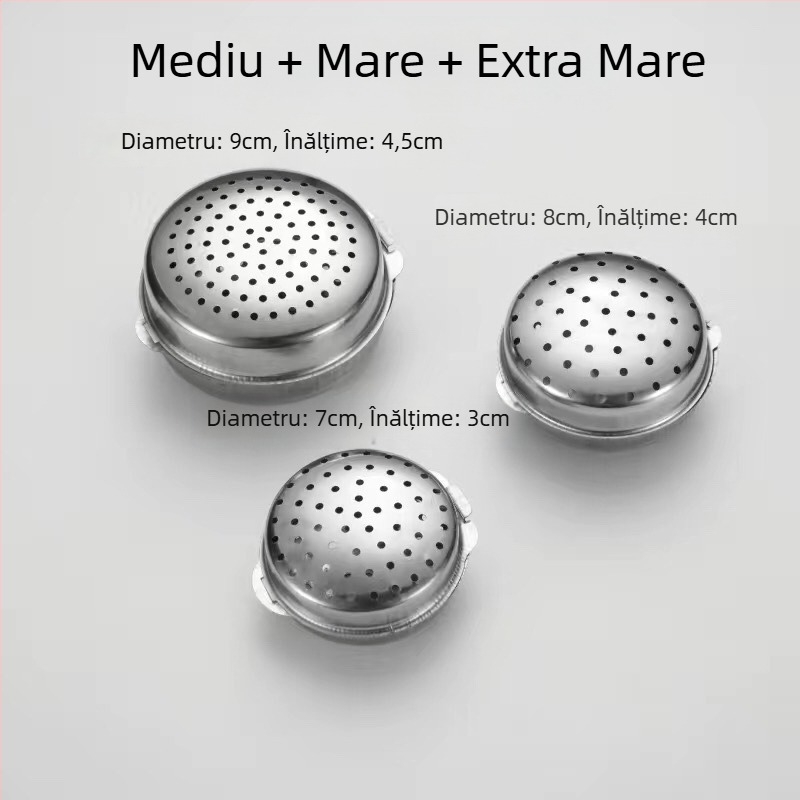 Cutie pentru condimente din oțel inoxidabil 304, cu bile de condimente și borcan pentru condimente solide