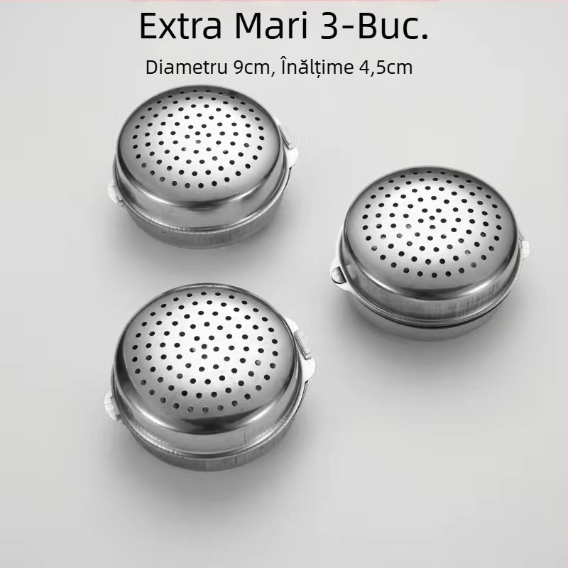 Cutie pentru condimente din oțel inoxidabil 304, cu bile de condimente și borcan pentru condimente solide
