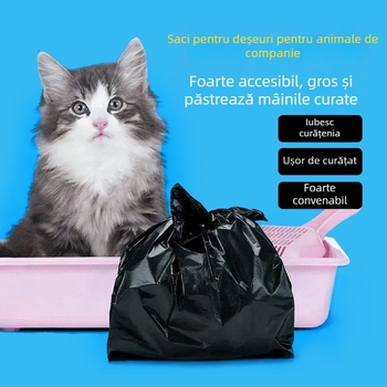 Saci de gunoi pentru animale de companie, stil vestă, material PE, de unică folosință, grosime normală, 50 bucăți pe pachet