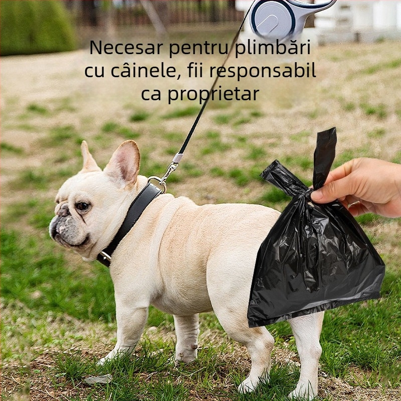 Saci de gunoi pentru animale de companie, stil vestă, material PE, de unică folosință, grosime normală, 50 bucăți pe pachet