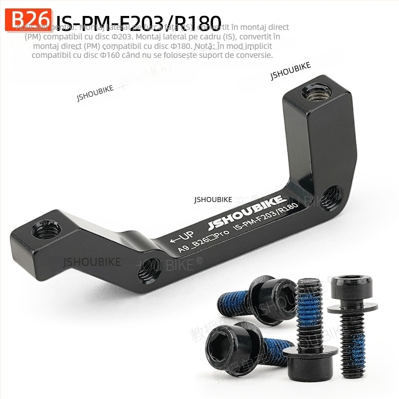 Adaptor de bază pentru frână cu disc pentru bicicletă de munte, compatibil cu mai multe rotoare, frână mecanică sau hidraulică.