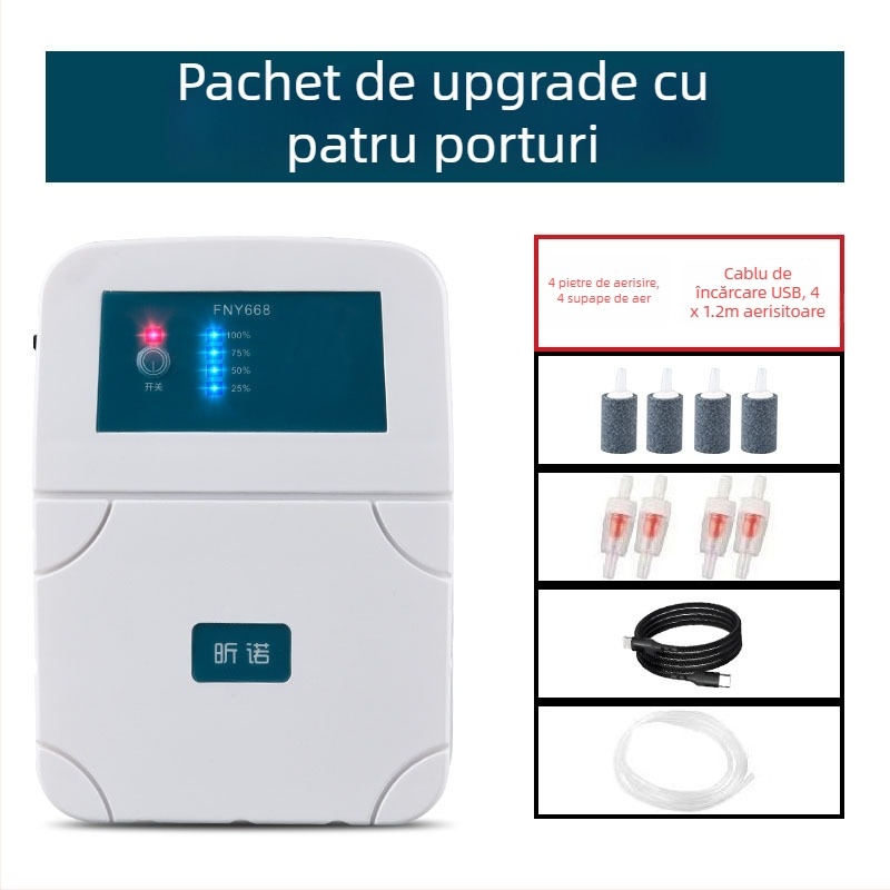 Aerator de oxigen FNY668, USB reîncărcabil, funcționare mecanică, tensiune 4.2V, putere 210