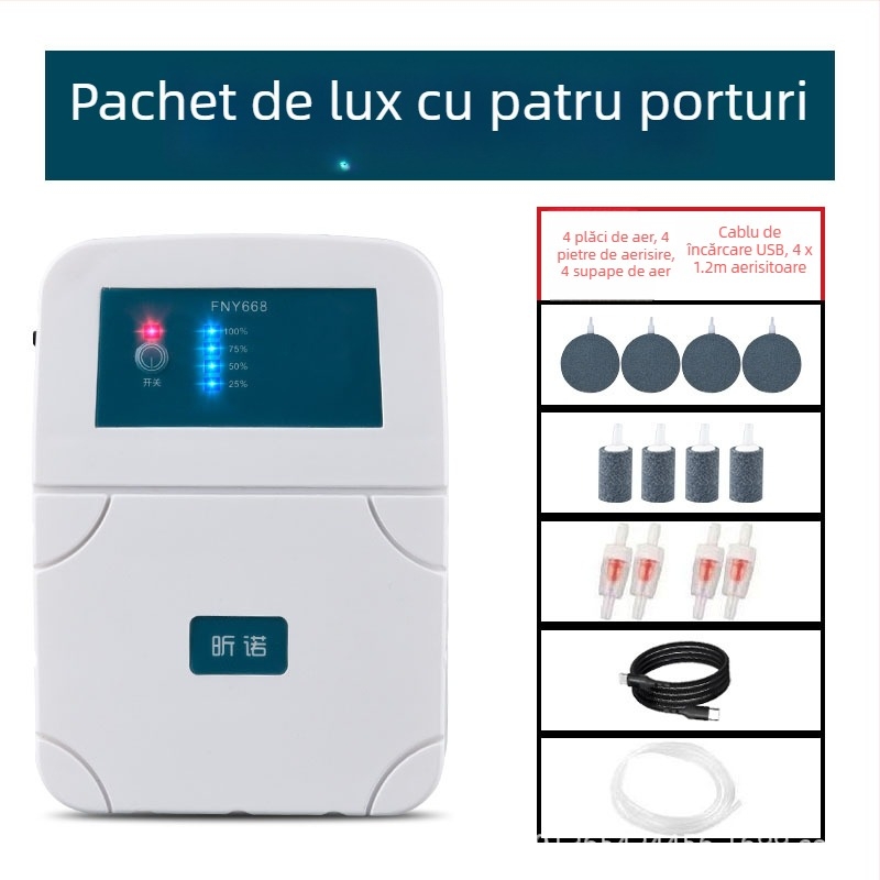 Aerator de oxigen FNY668, USB reîncărcabil, funcționare mecanică, tensiune 4.2V, putere 210