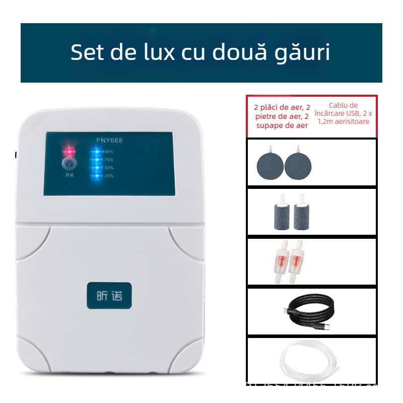 Aerator de oxigen FNY668, USB reîncărcabil, funcționare mecanică, tensiune 4.2V, putere 210