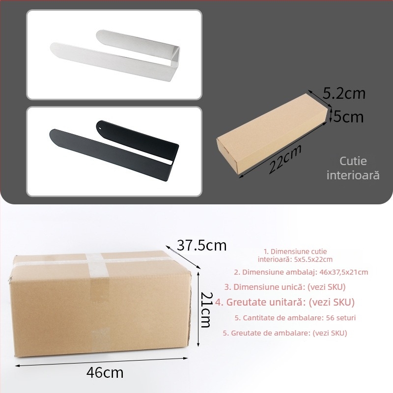 Raft pentru prosoape de hârtie din oțel inoxidabil 304, finisaj mat, montaj cu adeziv fără găuri, 1 nivel, sarcină 5 kg