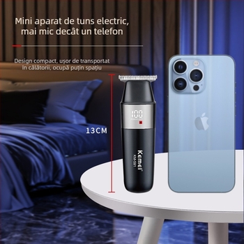 Mașină de tuns păr portabilă alimentată USB, cu afișaj LCD, mini profesionist, motor cu peri, lamă din oțel fin, zgomot sub 36 dB, potrivit pentru animale de companie