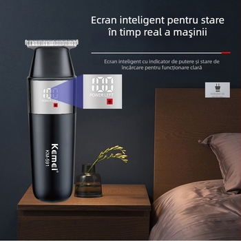 Mașină de tuns păr portabilă alimentată USB, cu afișaj LCD, mini profesionist, motor cu peri, lamă din oțel fin, zgomot sub 36 dB, potrivit pentru animale de companie