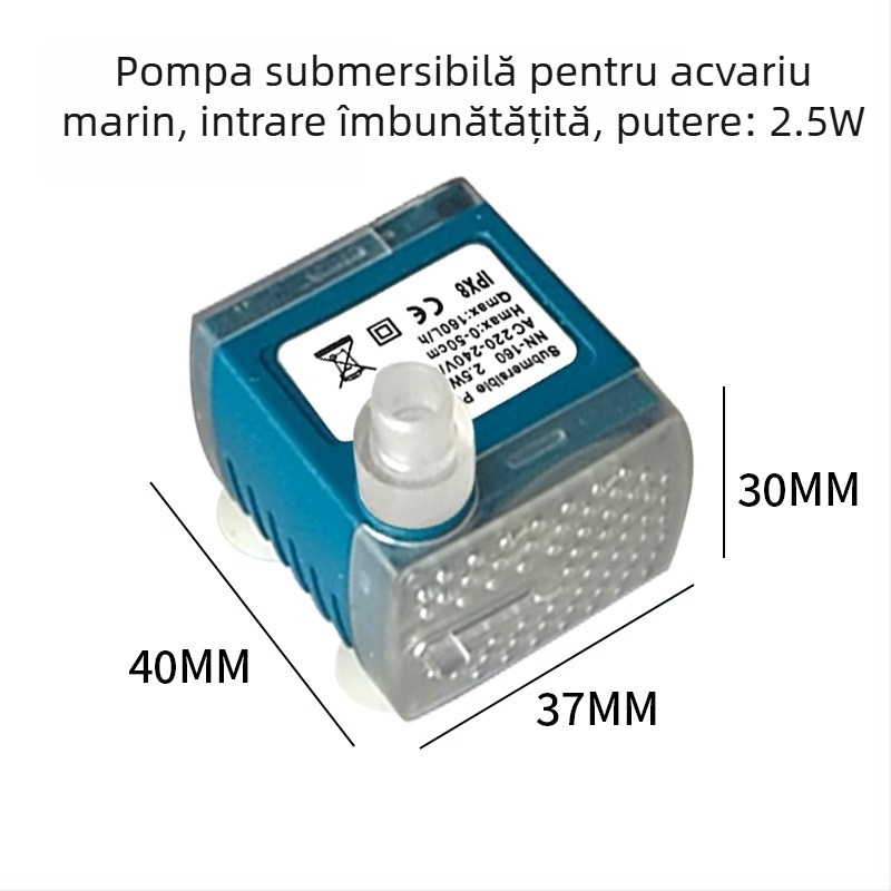 Mini pompă submersibilă pentru acvariu — USB, circulare, silențioasă și economică; fără import, greutate 0.2