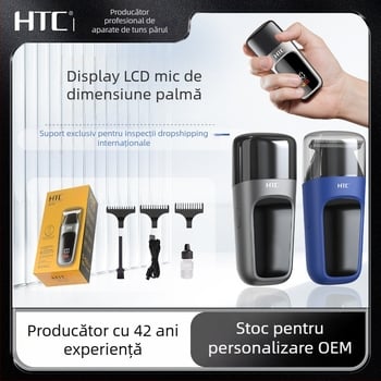 Mașină de tuns păr portabilă, cu motor cu peri, lamă din oțel inoxidabil, baterie încorporată 50–100 mAh, autonomie 1–3 h, zgomot 36–45 dB