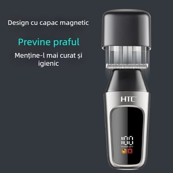 Mașină de tuns păr portabilă, cu motor cu peri, lamă din oțel inoxidabil, baterie încorporată 50–100 mAh, autonomie 1–3 h, zgomot 36–45 dB