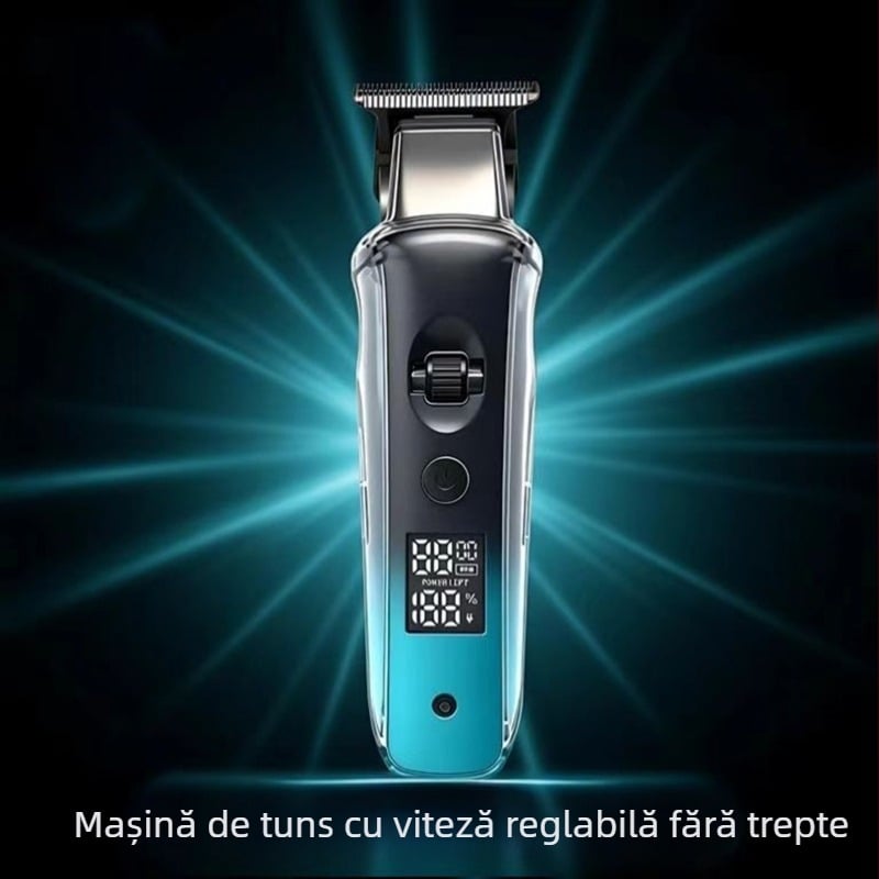 Aparat de tuns reîncărcabil cu reglare fără trepte a vitezei, motor cu perii, lame din oțel inoxidabil, baterie 1200–2000 mAh