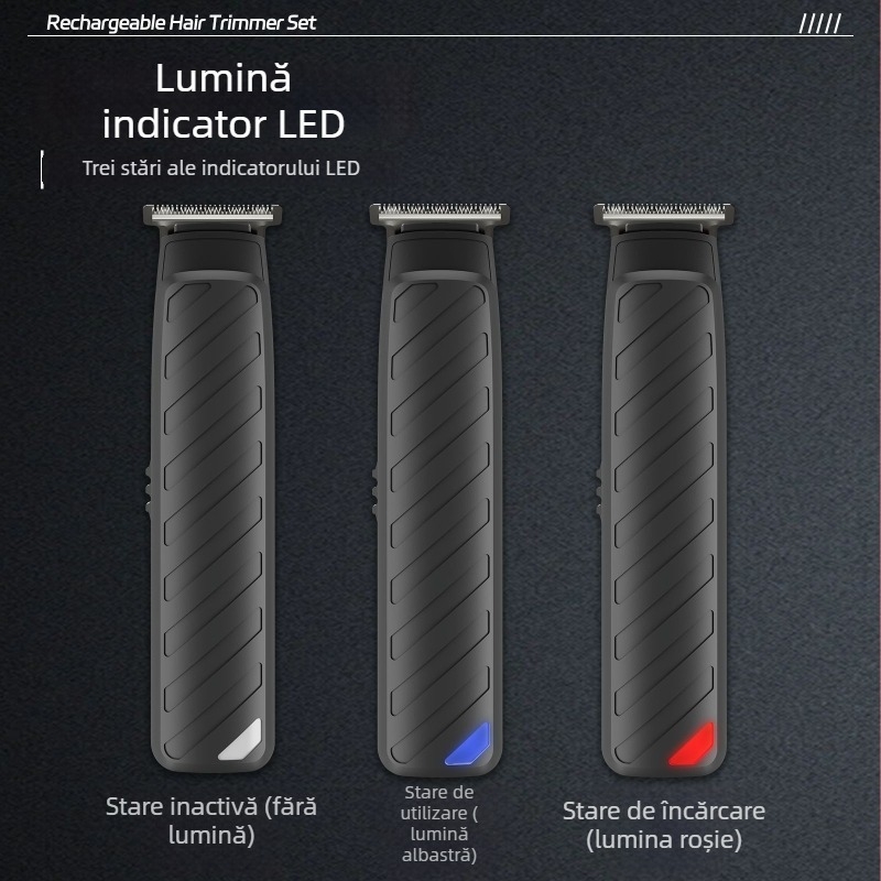 Nou trimmer de păr electric 3 în 1 cu indicator LED, reîncărcabil, motor cu peri, lamă din oțel inoxidabil, impermeabil, potrivit pentru animale de companie