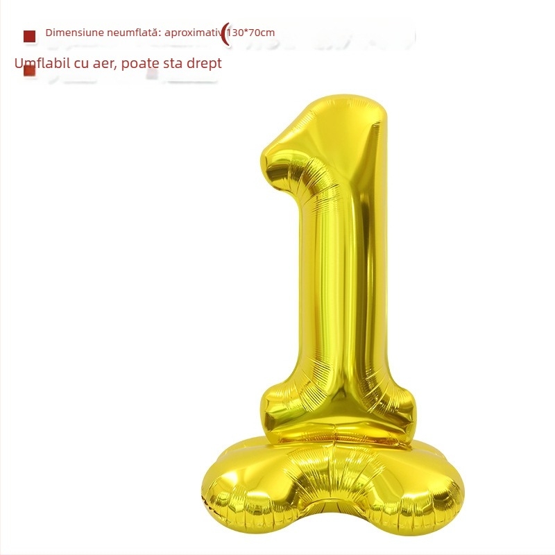Balon cu număr 2026, 3D, stand înalt – balon din folie de aluminiu, formă de cifră, imprimarea siglei nu este posibilă