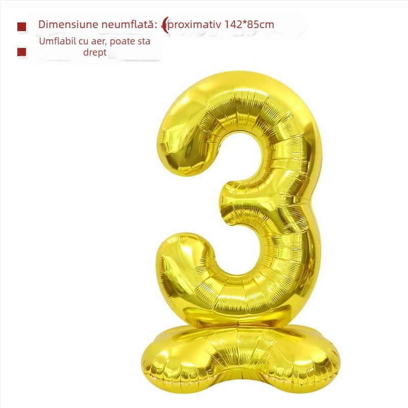 Balon cu număr 2026, 3D, stand înalt – balon din folie de aluminiu, formă de cifră, imprimarea siglei nu este posibilă