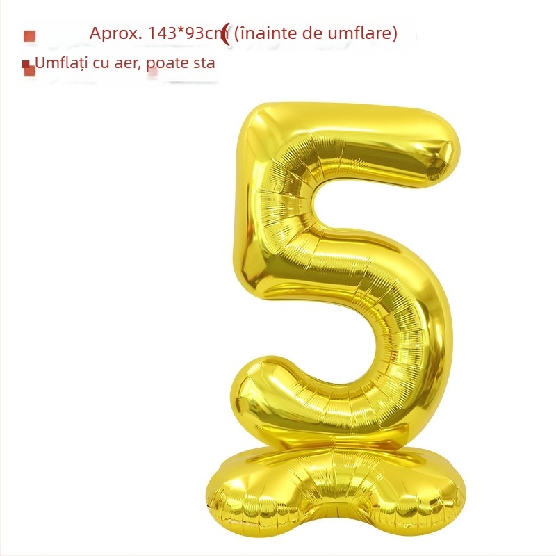 Balon cu număr 2026, 3D, stand înalt – balon din folie de aluminiu, formă de cifră, imprimarea siglei nu este posibilă
