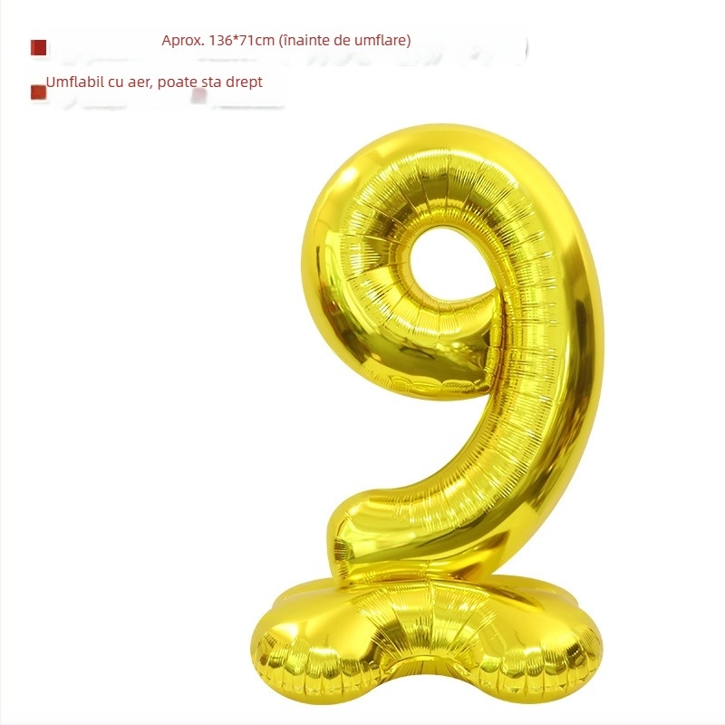 Balon cu număr 2026, 3D, stand înalt – balon din folie de aluminiu, formă de cifră, imprimarea siglei nu este posibilă