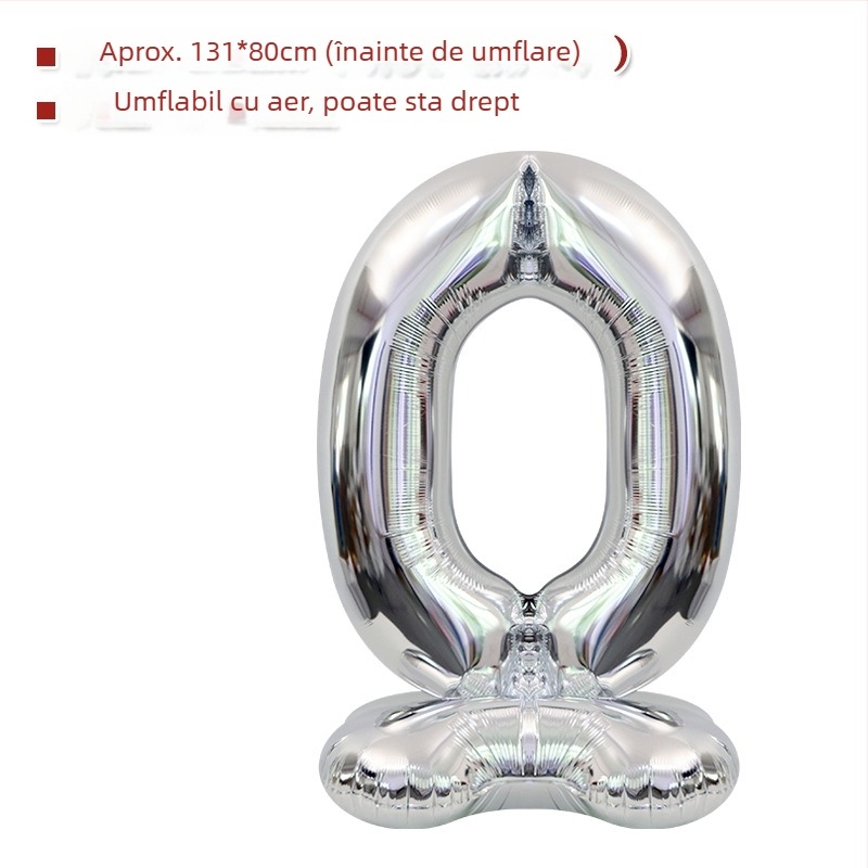 Balon cu număr 2026, 3D, stand înalt – balon din folie de aluminiu, formă de cifră, imprimarea siglei nu este posibilă