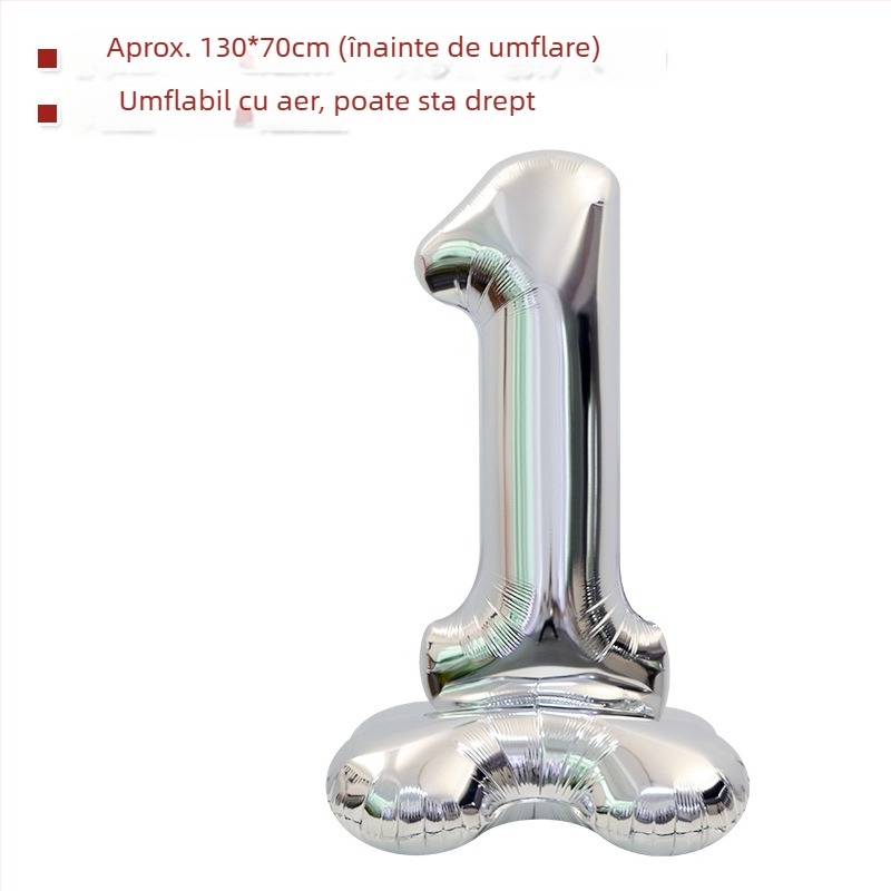 Balon cu număr 2026, 3D, stand înalt – balon din folie de aluminiu, formă de cifră, imprimarea siglei nu este posibilă