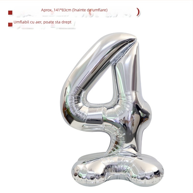 Balon cu număr 2026, 3D, stand înalt – balon din folie de aluminiu, formă de cifră, imprimarea siglei nu este posibilă