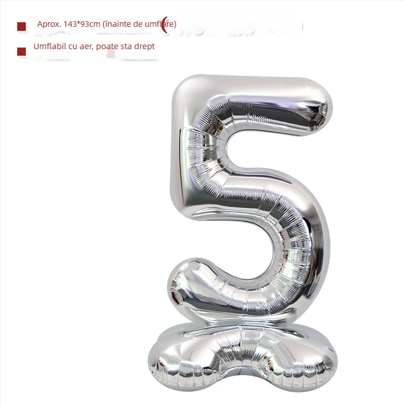 Balon cu număr 2026, 3D, stand înalt – balon din folie de aluminiu, formă de cifră, imprimarea siglei nu este posibilă