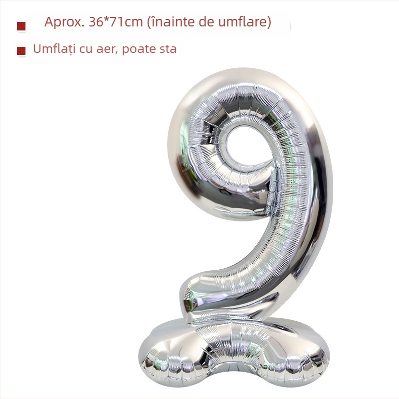 Balon cu număr 2026, 3D, stand înalt – balon din folie de aluminiu, formă de cifră, imprimarea siglei nu este posibilă