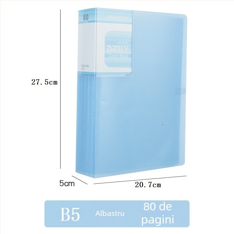 Mapă PP pentru broșuri informative cu pagini interioare transparente, model A4220-4210, 20–100 pagini, grosime 2.5–6.0 cm, brand KOBEST Kangbai