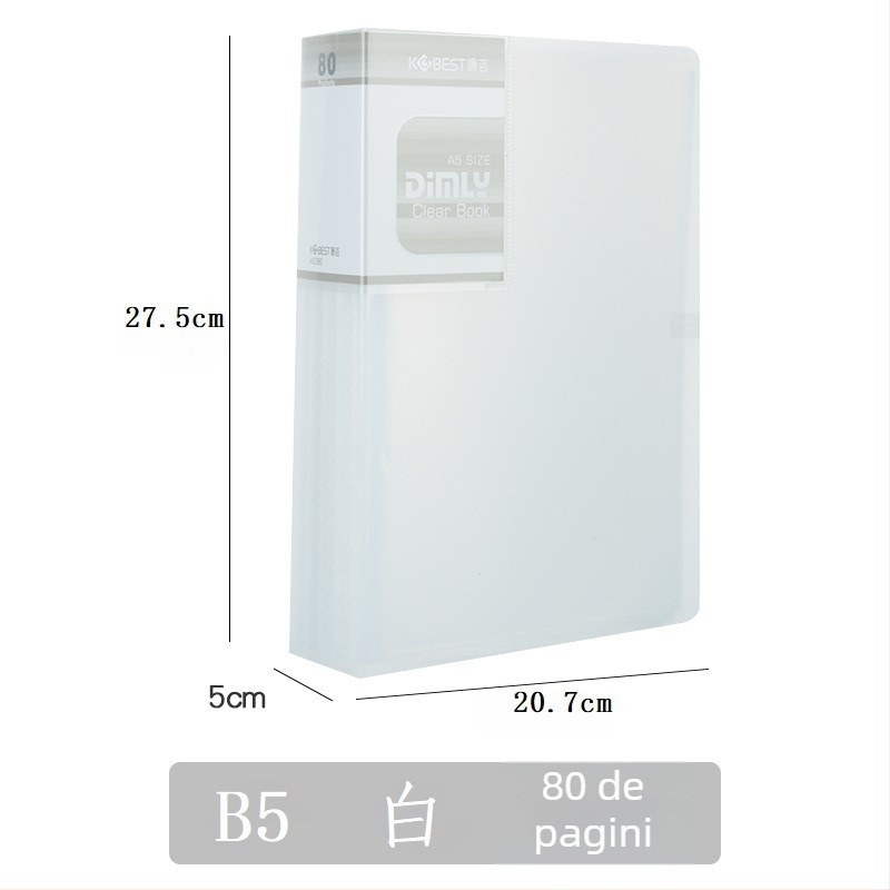 Mapă PP pentru broșuri informative cu pagini interioare transparente, model A4220-4210, 20–100 pagini, grosime 2.5–6.0 cm, brand KOBEST Kangbai