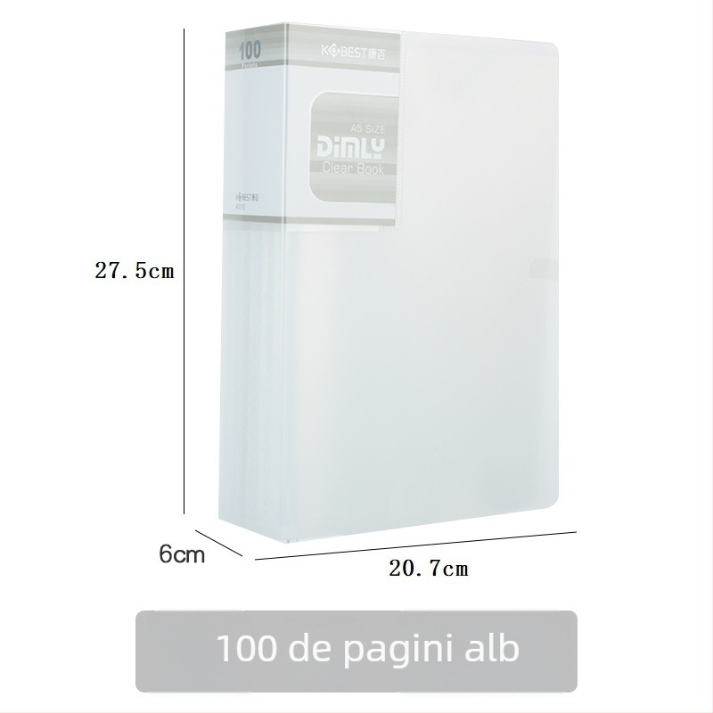 Mapă PP pentru broșuri informative cu pagini interioare transparente, model A4220-4210, 20–100 pagini, grosime 2.5–6.0 cm, brand KOBEST Kangbai