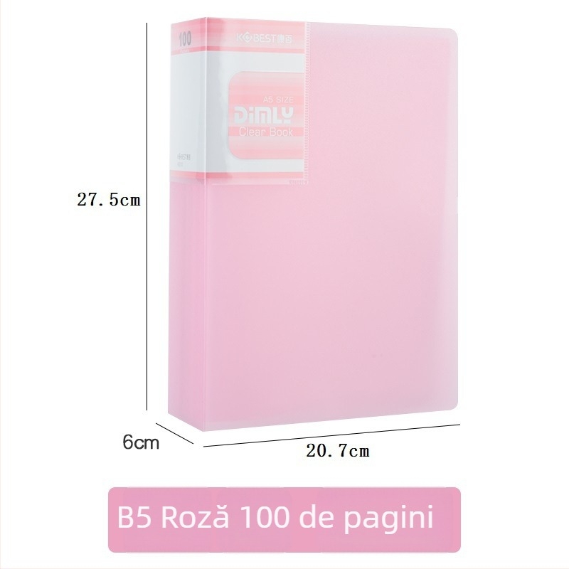 Mapă PP pentru broșuri informative cu pagini interioare transparente, model A4220-4210, 20–100 pagini, grosime 2.5–6.0 cm, brand KOBEST Kangbai