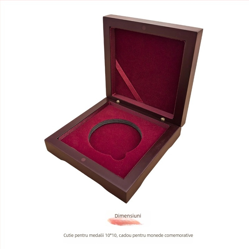 Cutie din lemn pentru insigne și monede comemorative, lemn cu densitate înaltă, gravură și logo personalizat