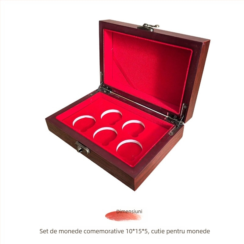 Cutie din lemn pentru insigne și monede comemorative, lemn cu densitate înaltă, gravură și logo personalizat