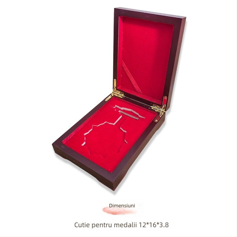 Cutie din lemn pentru insigne și monede comemorative, lemn cu densitate înaltă, gravură și logo personalizat
