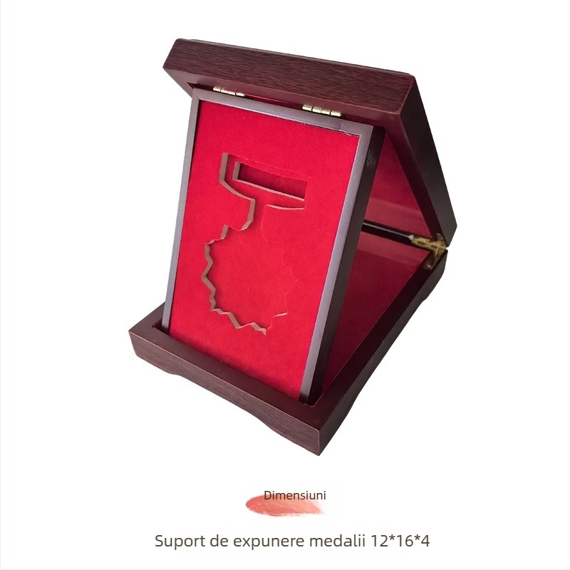 Cutie din lemn pentru insigne și monede comemorative, lemn cu densitate înaltă, gravură și logo personalizat