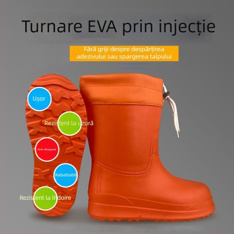 GenZ cizme de ploaie EVA pentru bărbați - ultraușoare, înalte, rezistente la ulei și la alcalii, anti-alunecare, impermeabile