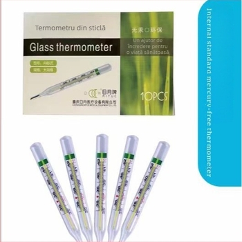 Termometru cu sticlă pentru subraț, fără mercur, Sun Moon — citire rapidă, pentru uz casnic și pentru bebeluși, aprobare dispozitiv medical 20222070201