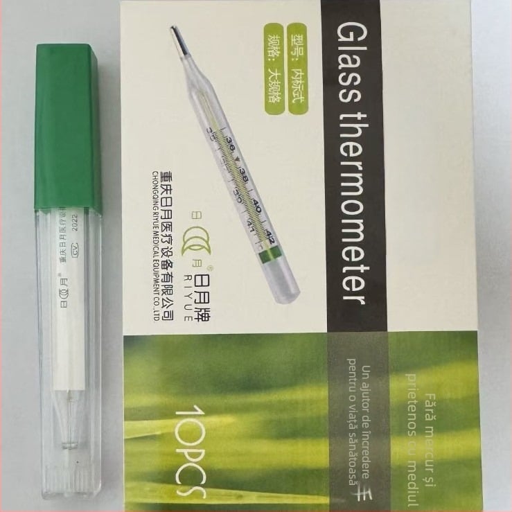 Termometru cu sticlă pentru subraț, fără mercur, Sun Moon — citire rapidă, pentru uz casnic și pentru bebeluși, aprobare dispozitiv medical 20222070201