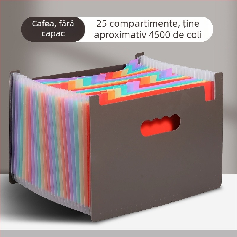 Yurui PP dosar de fișiere vertical cu 25 compartimente, sigilare pe trei laturi, imprimare logo disponibil