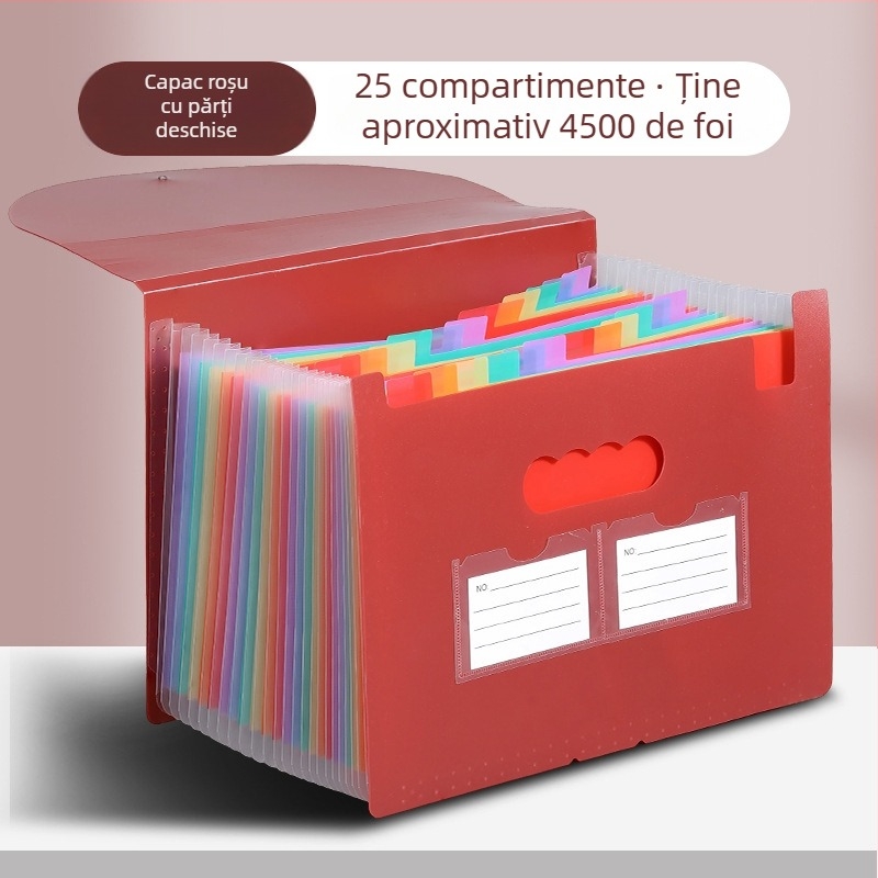 Yurui PP dosar de fișiere vertical cu 25 compartimente, sigilare pe trei laturi, imprimare logo disponibil