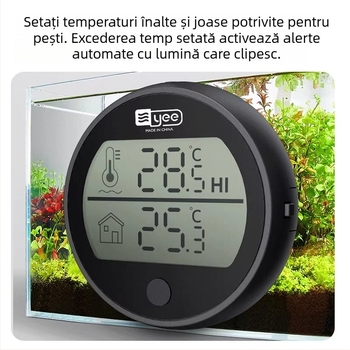 Termometru pentru acvariu, senzor electronic de înaltă precizie, senzor extern cu autocolant (ABS, model C1-1131, măsurare a temperaturii)
