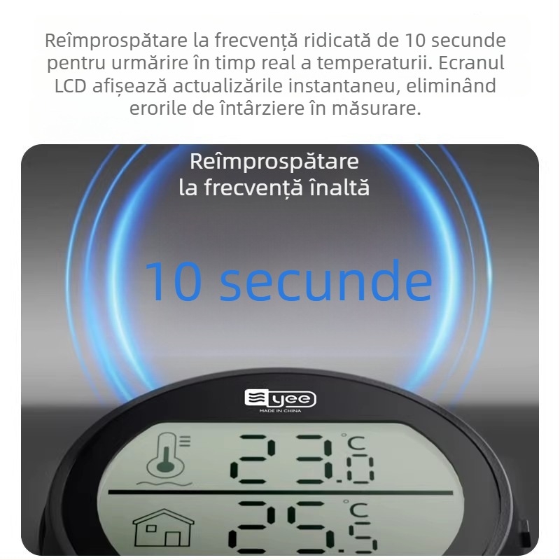 Termometru pentru acvariu, senzor electronic de înaltă precizie, senzor extern cu autocolant (ABS, model C1-1131, măsurare a temperaturii)
