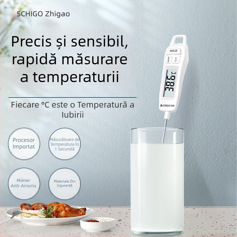 Chigo Termometru pentru alimente cu sondă electronică, pentru lichide, precizie înaltă, interval -50°C până la 300°C