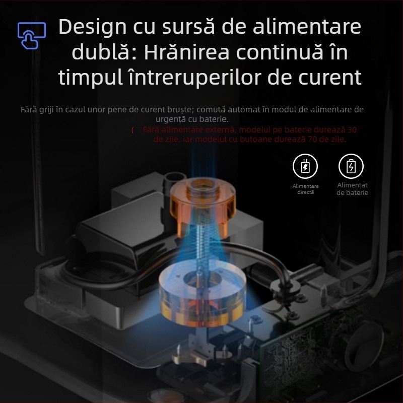 Noul alimentator inteligent pentru animale de companie cu Wi-Fi la distanță, programare hrănire, capacitate 4 L, baterie Li-ion reîncărcabilă pentru pisici și câini