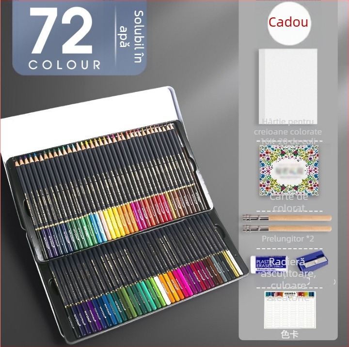 Set creioane pe bază de ulei Neoni, carcasă metalică, miez HB, ambalaj de bază, pentru pictură și desen