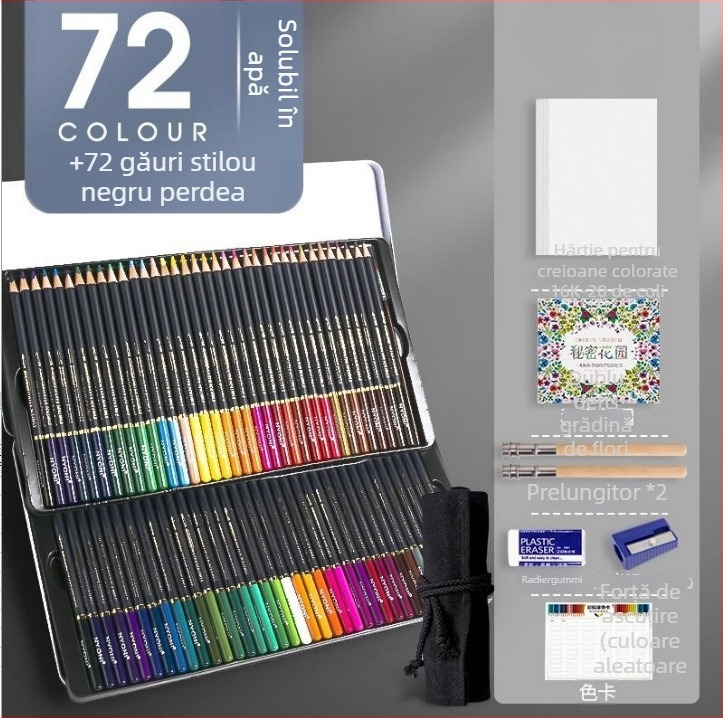 Set creioane pe bază de ulei Neoni, carcasă metalică, miez HB, ambalaj de bază, pentru pictură și desen