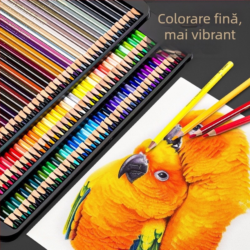 Set creioane pe bază de ulei Neoni, carcasă metalică, miez HB, ambalaj de bază, pentru pictură și desen