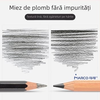 Marco 7001 set profesional de creioane pentru artă — creioane din lemn 2B și HB, grafit/cărbune, 12 buc./cutie, 240 cutii pe carton