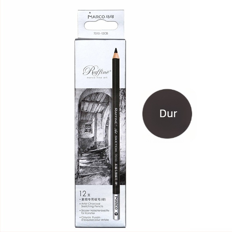Marco 7001 set profesional de creioane pentru artă — creioane din lemn 2B și HB, grafit/cărbune, 12 buc./cutie, 240 cutii pe carton