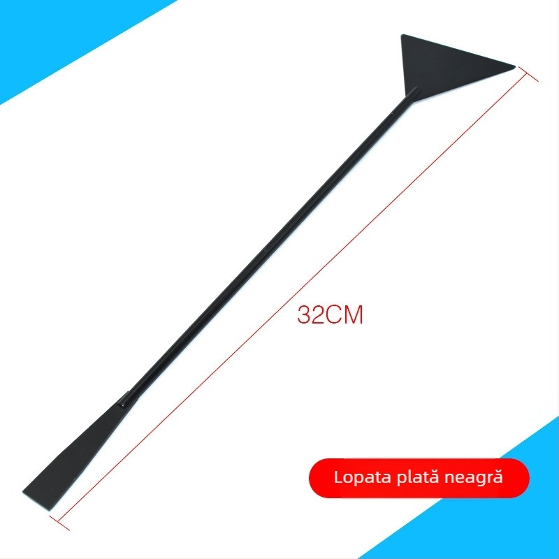 Set de unelte din oțel inoxidabil pentru acvariu: pensete pentru plante acvatice, lopățică plată pentru nisip și foarfecă (Material: oțel inoxidabil; Formă vârf: drept; Include: pensete, lopățică plată, foarfecă)